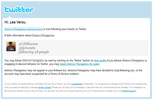 Screenshot of a Twitter email notification