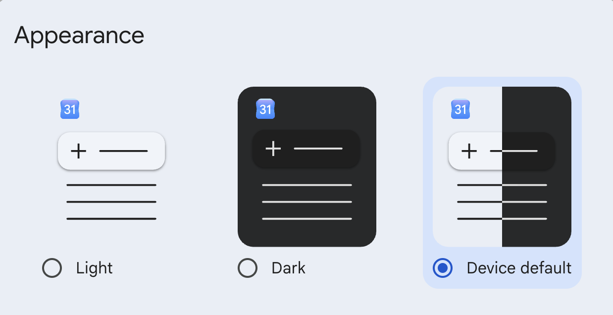 Google Calendar settings panel